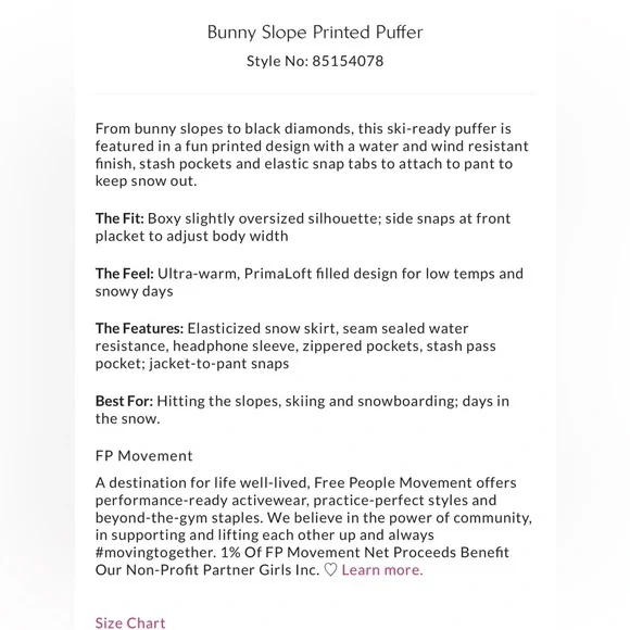 Free People Bunny Slope Winter Puffer Jacket